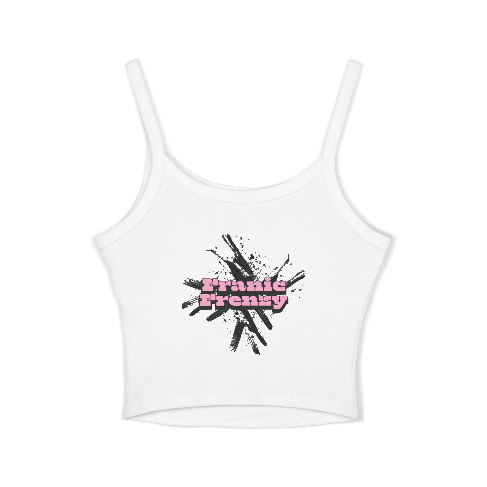 Spaghetti Tank — "Certified Frenzy Babe" Pink Retro Graphic Top