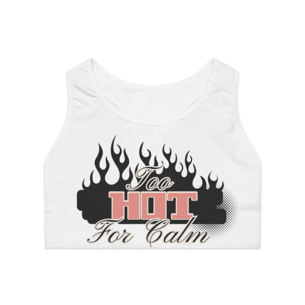 Sports Bra — "Too Hot For Calm" Flame Print Activewear