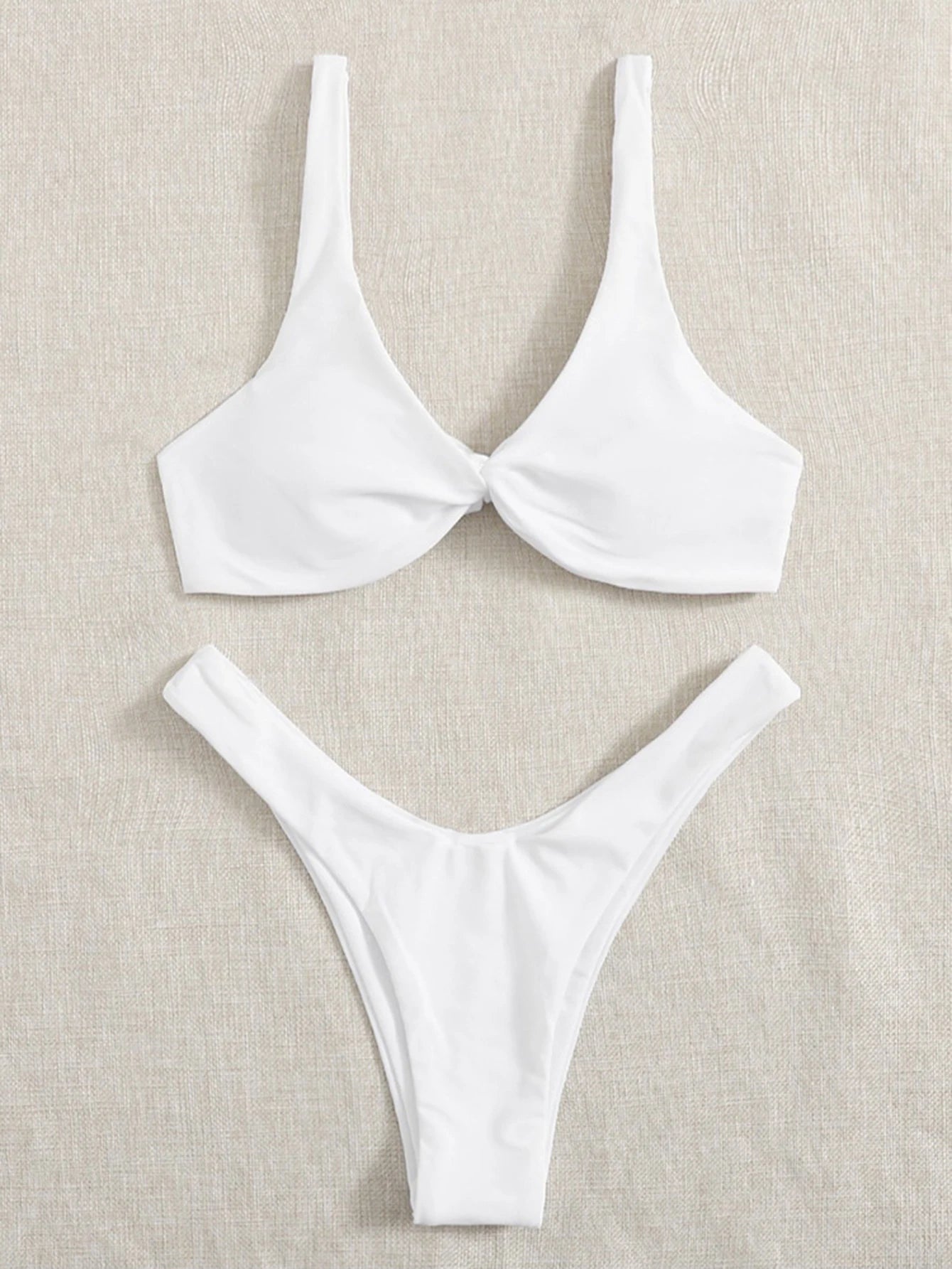 Solid Tie Push-Up Bikini Set – Brazilian Style Swimwear