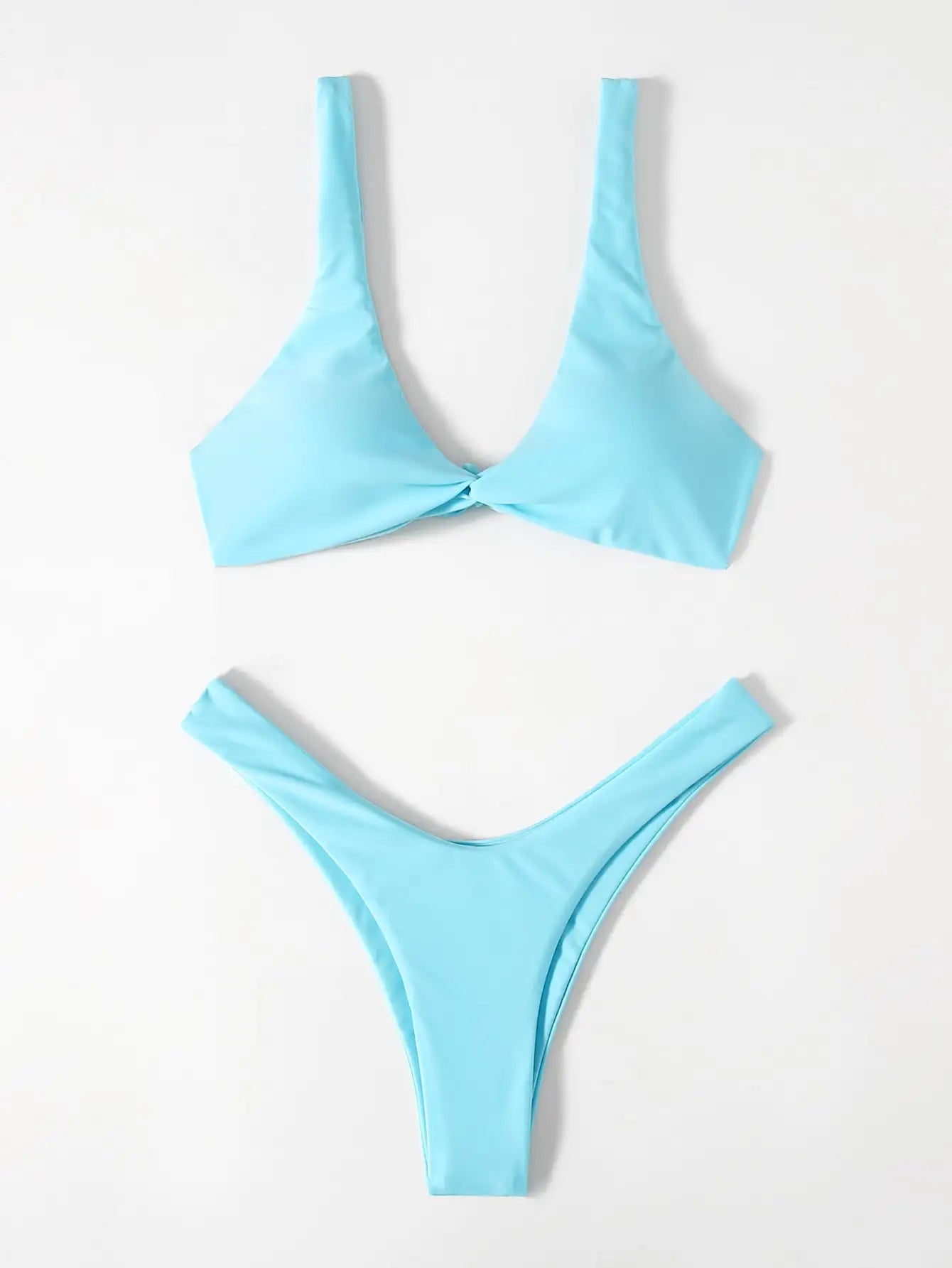 Solid Tie Push-Up Bikini Set – Brazilian Style Swimwear