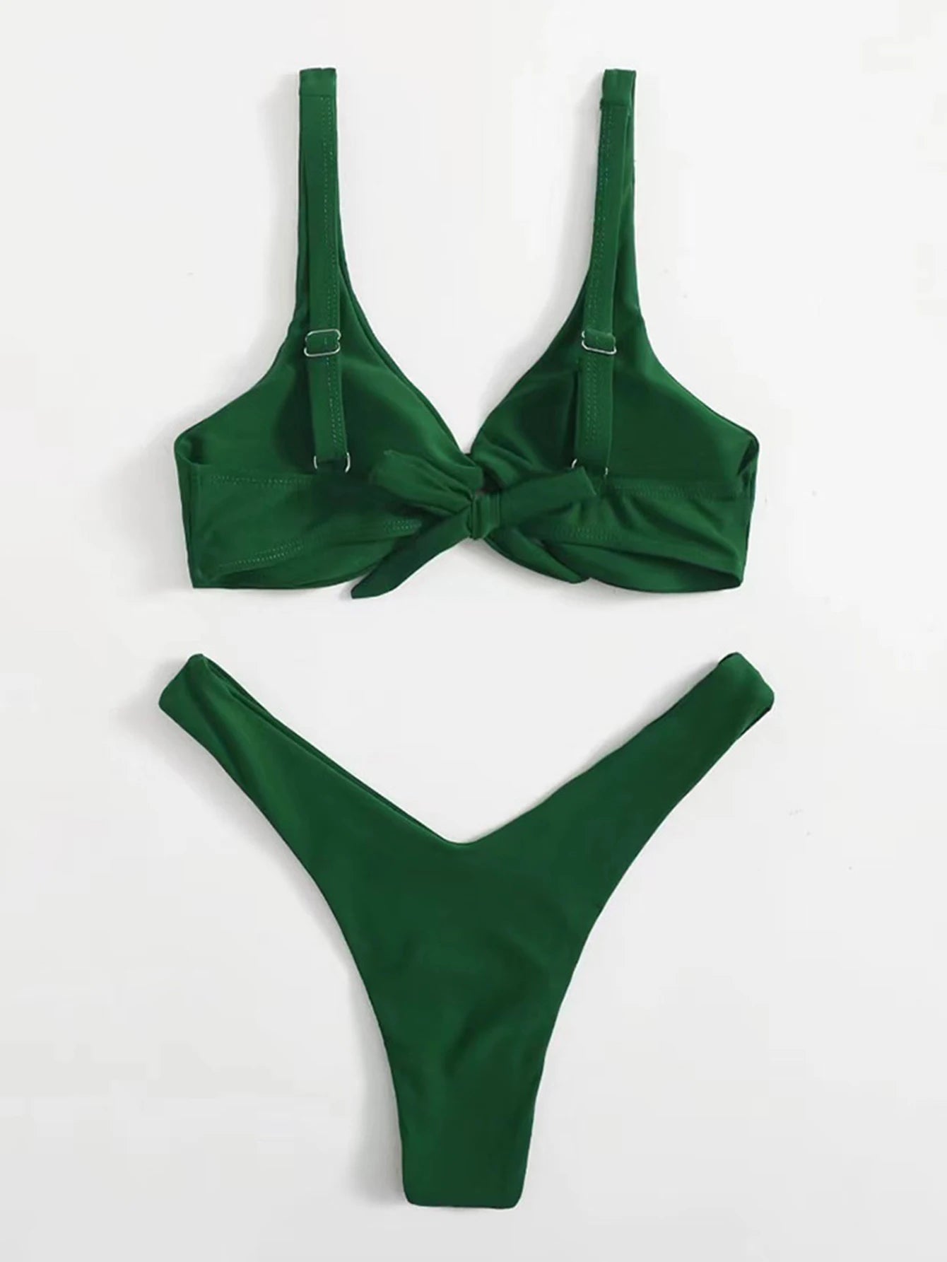 Solid Tie Push-Up Bikini Set – Brazilian Style Swimwear
