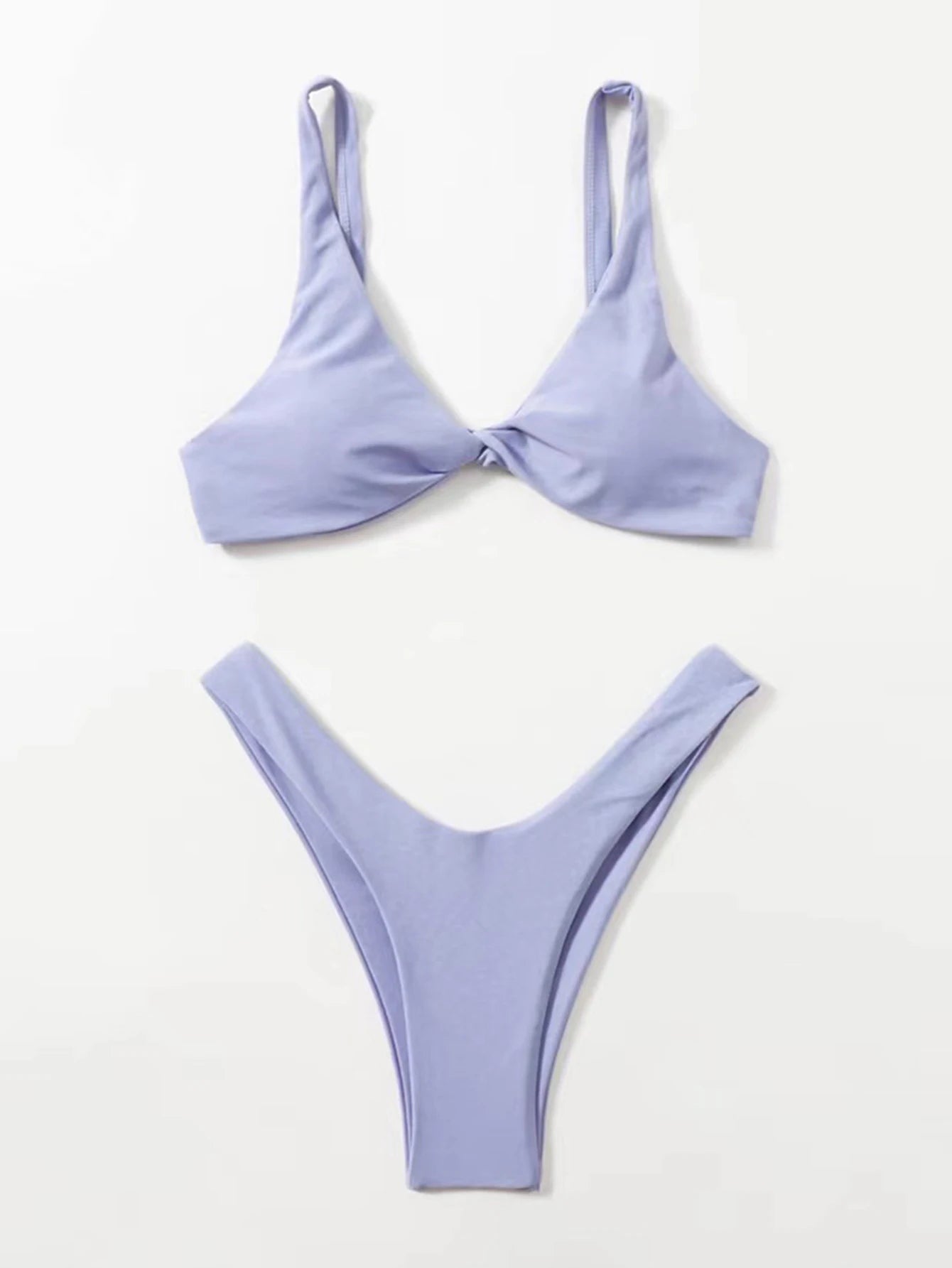 Solid Tie Push-Up Bikini Set – Brazilian Style Swimwear