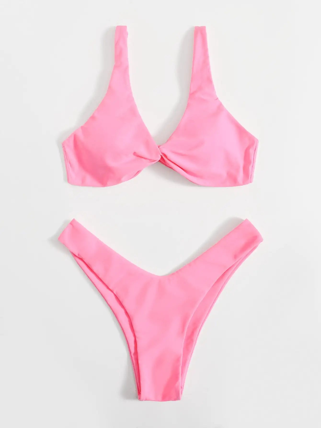 Solid Tie Push-Up Bikini Set – Brazilian Style Swimwear
