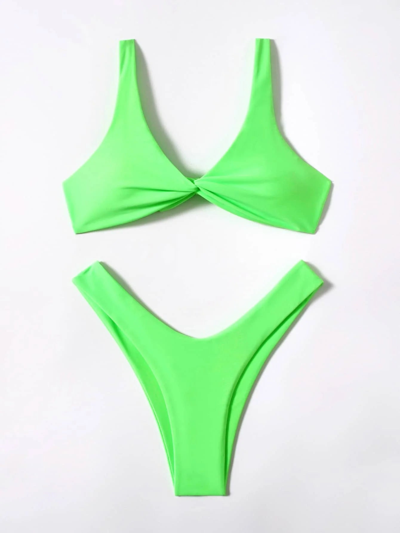 Solid Tie Push-Up Bikini Set – Brazilian Style Swimwear