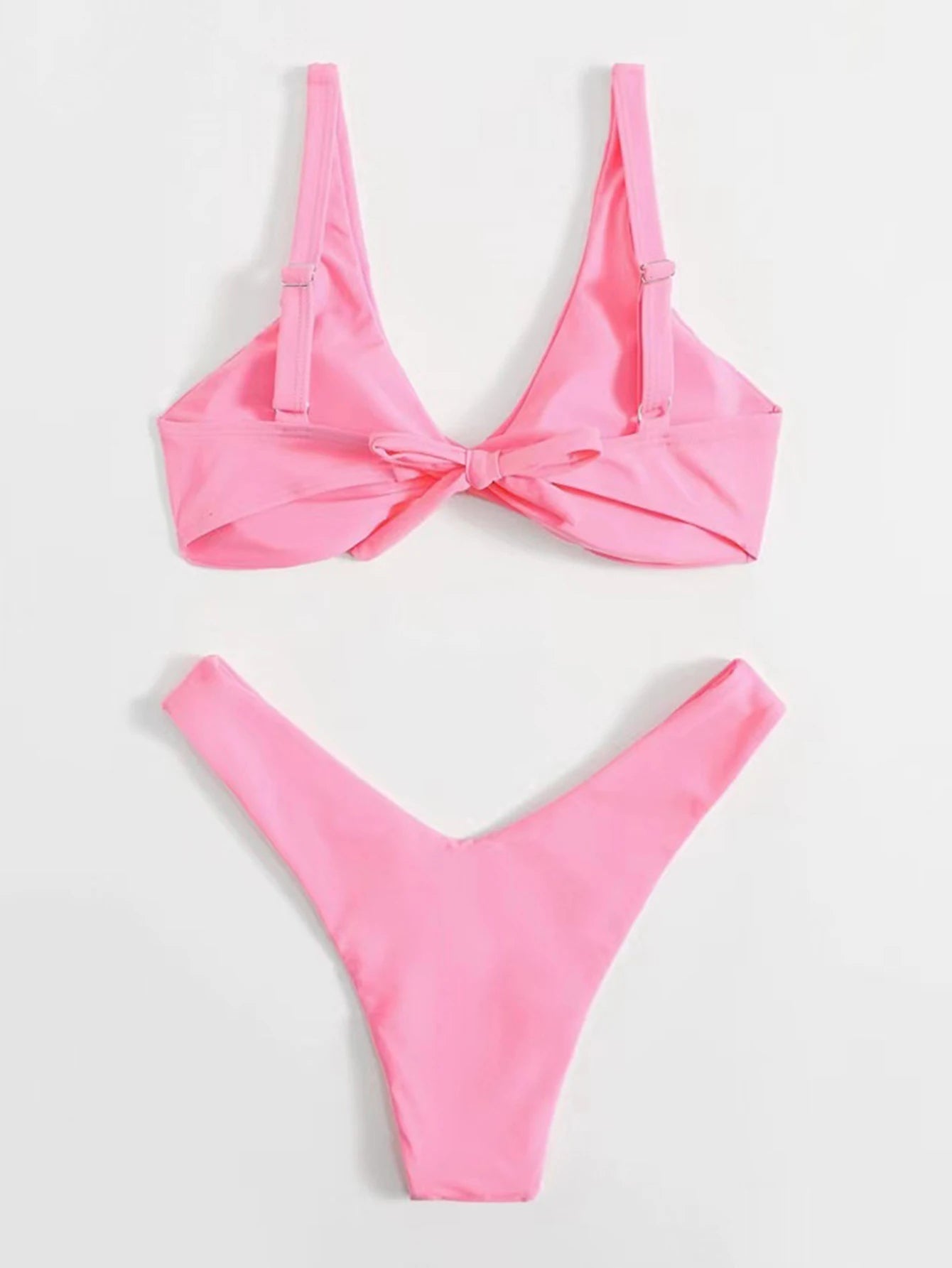 Solid Tie Push-Up Bikini Set – Brazilian Style Swimwear