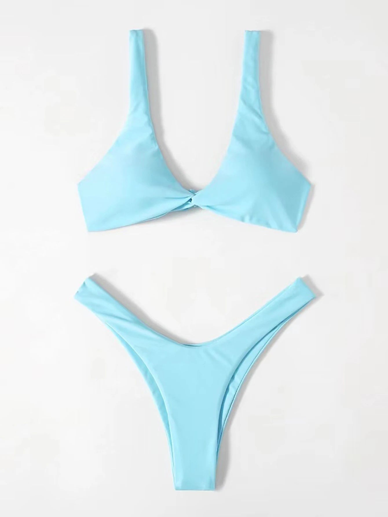 Solid Tie Push-Up Bikini Set – Brazilian Style Swimwear