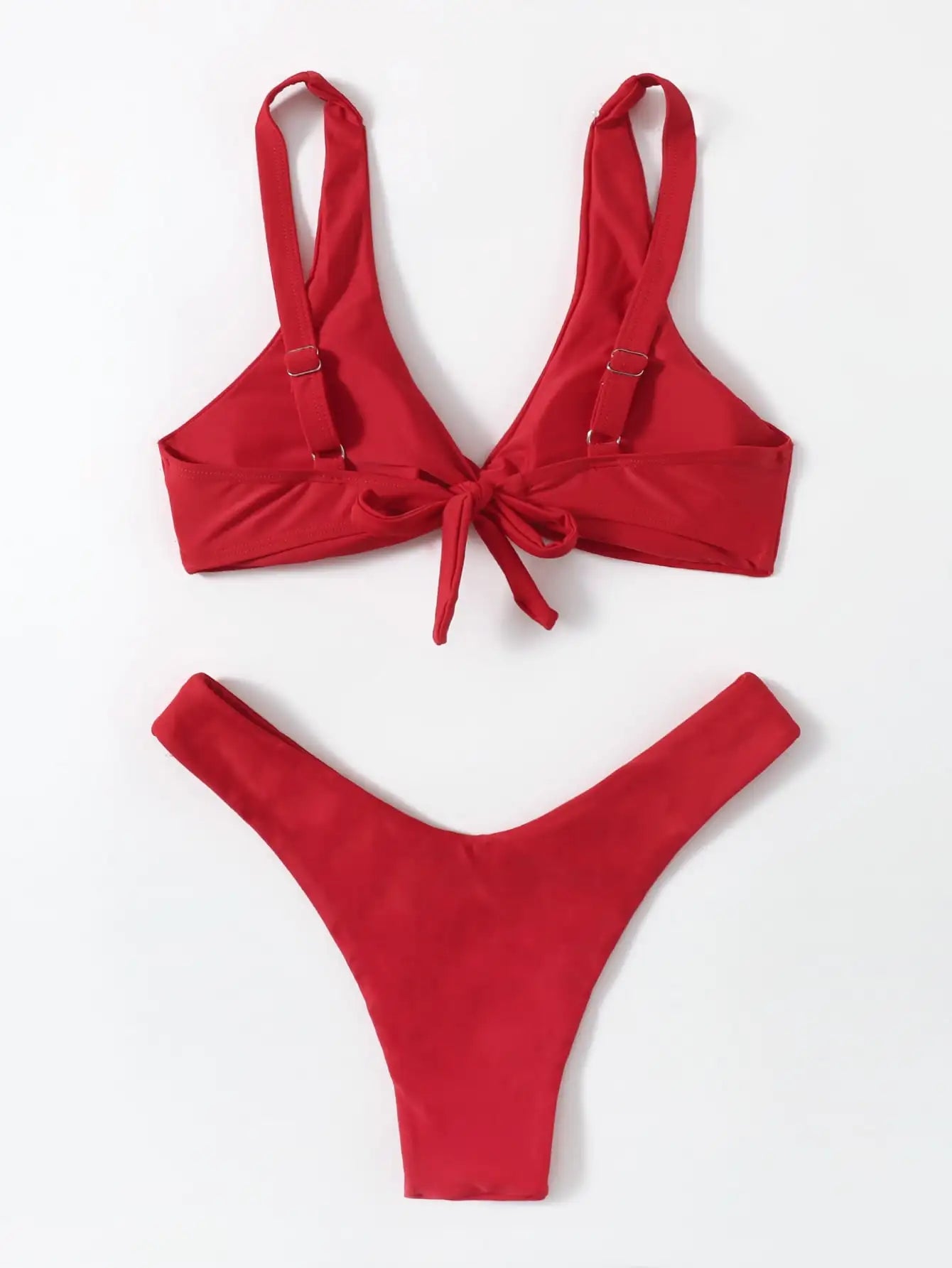 Solid Tie Push-Up Bikini Set – Brazilian Style Swimwear