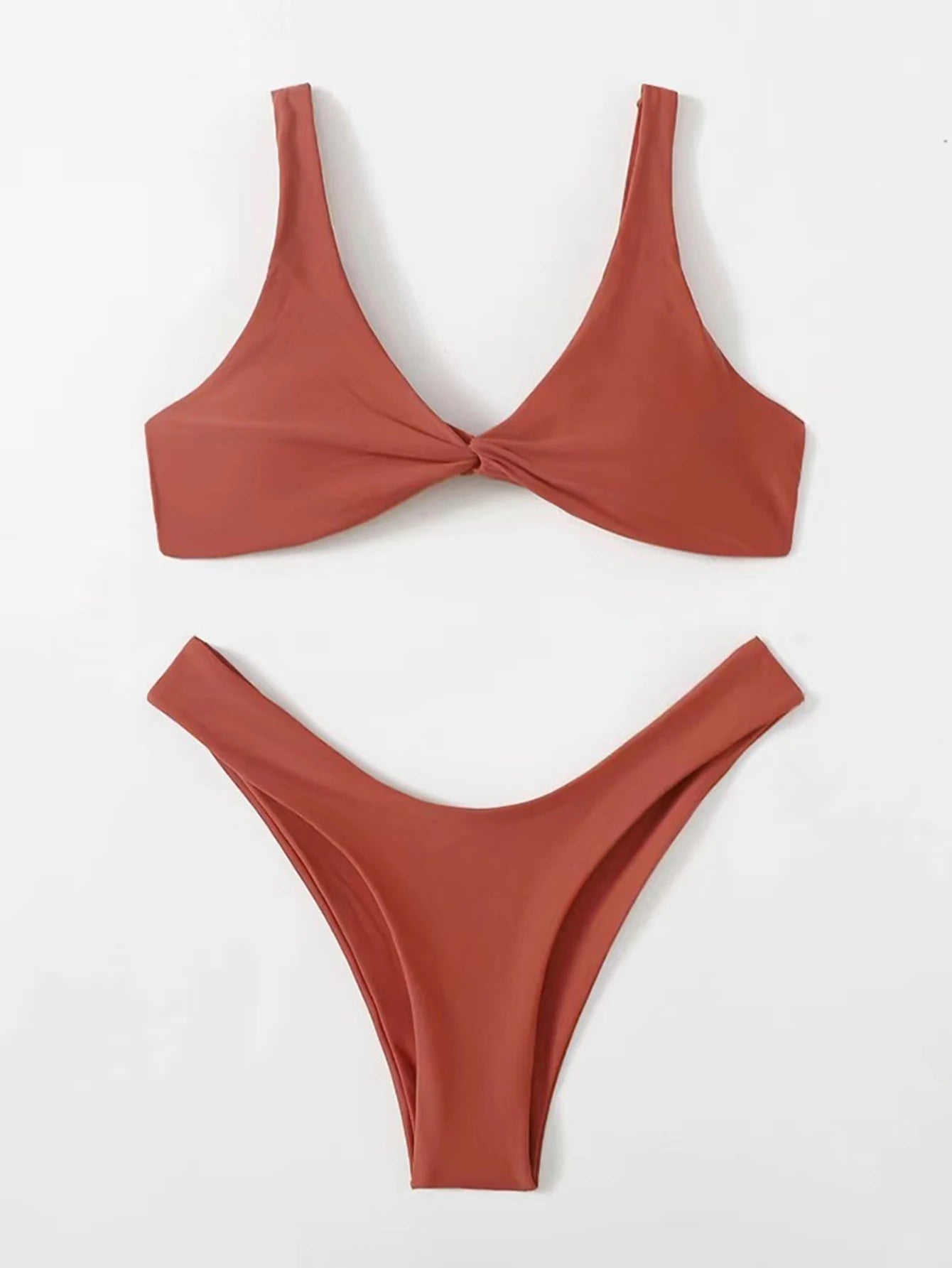 Solid Tie Push-Up Bikini Set – Brazilian Style Swimwear