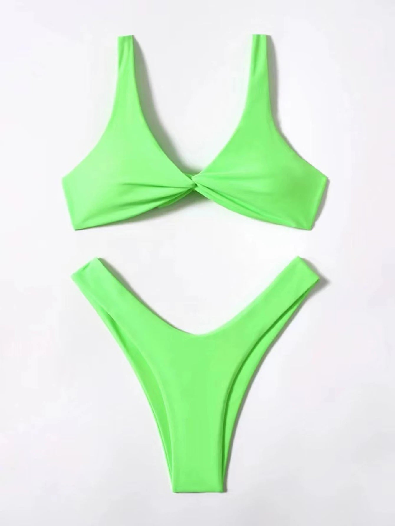 Solid Tie Push-Up Bikini Set – Brazilian Style Swimwear