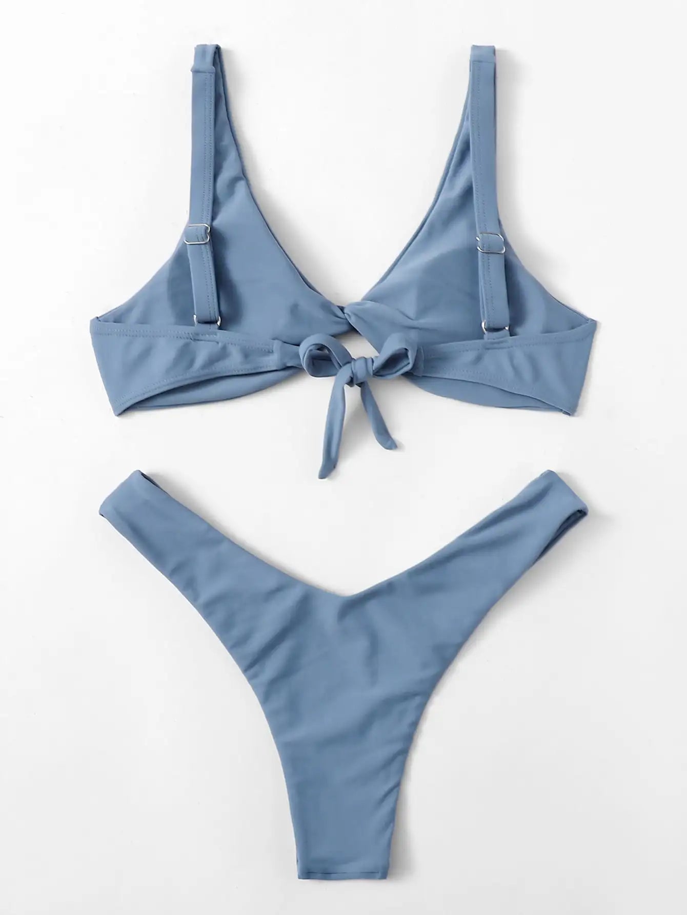 Solid Tie Push-Up Bikini Set – Brazilian Style Swimwear