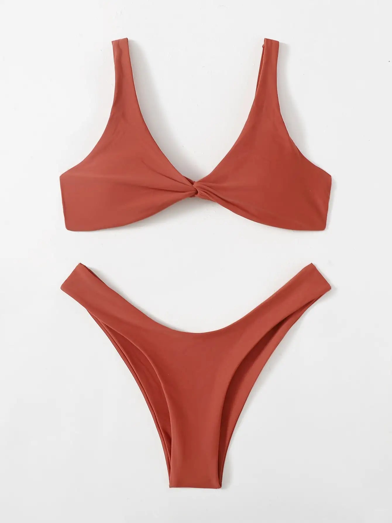 Solid Tie Push-Up Bikini Set – Brazilian Style Swimwear