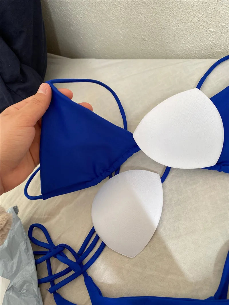 Sexy Push-Up Bikini Set – Women’s Solid Swimwear