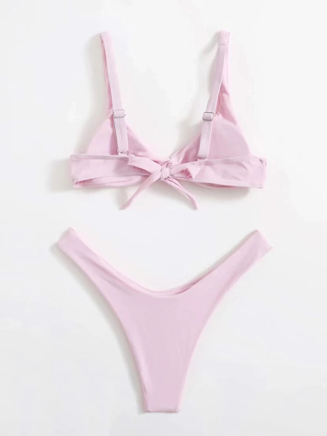 Solid Tie Push-Up Bikini Set – Brazilian Style Swimwear