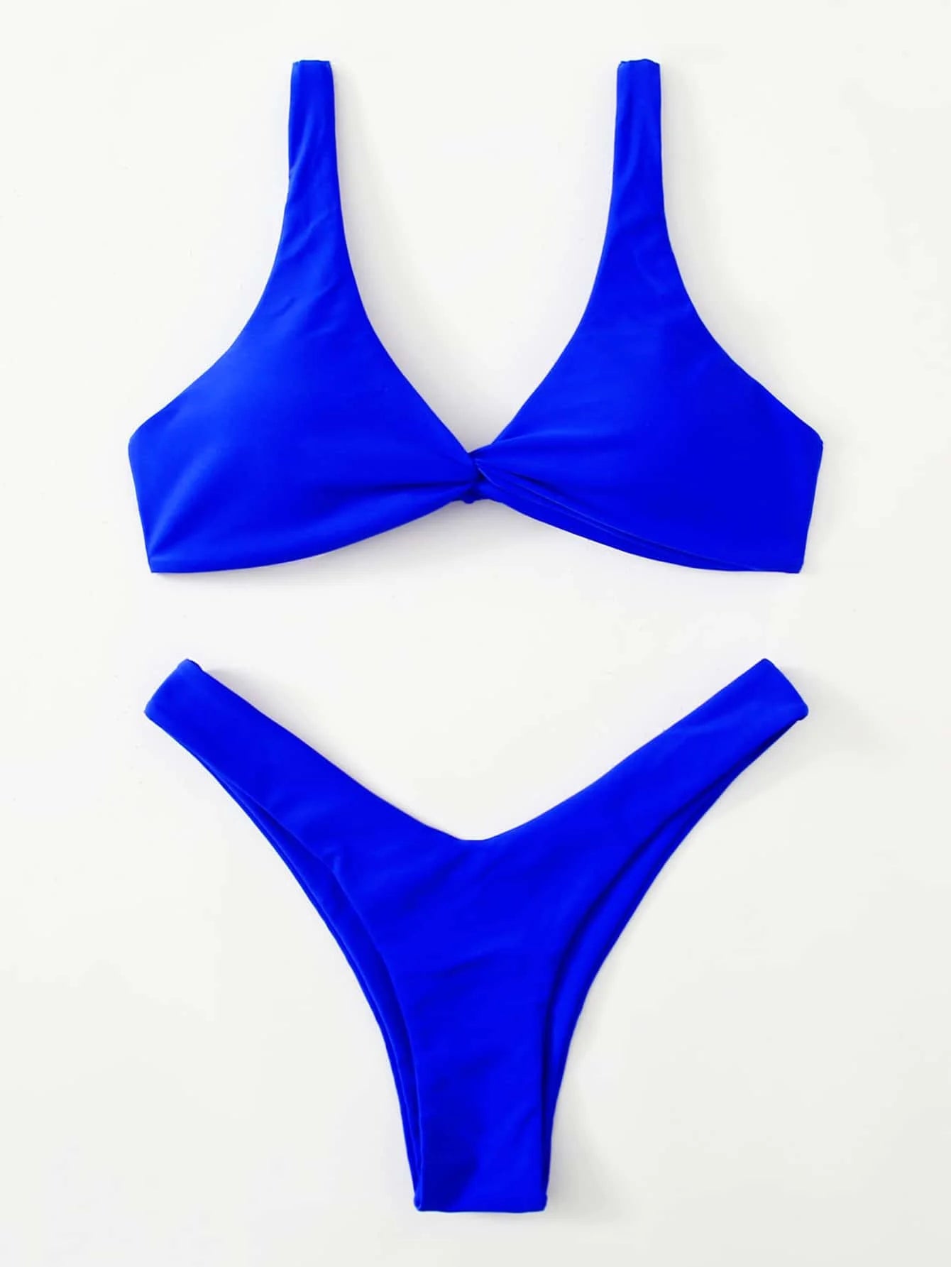 Solid Tie Push-Up Bikini Set – Brazilian Style Swimwear