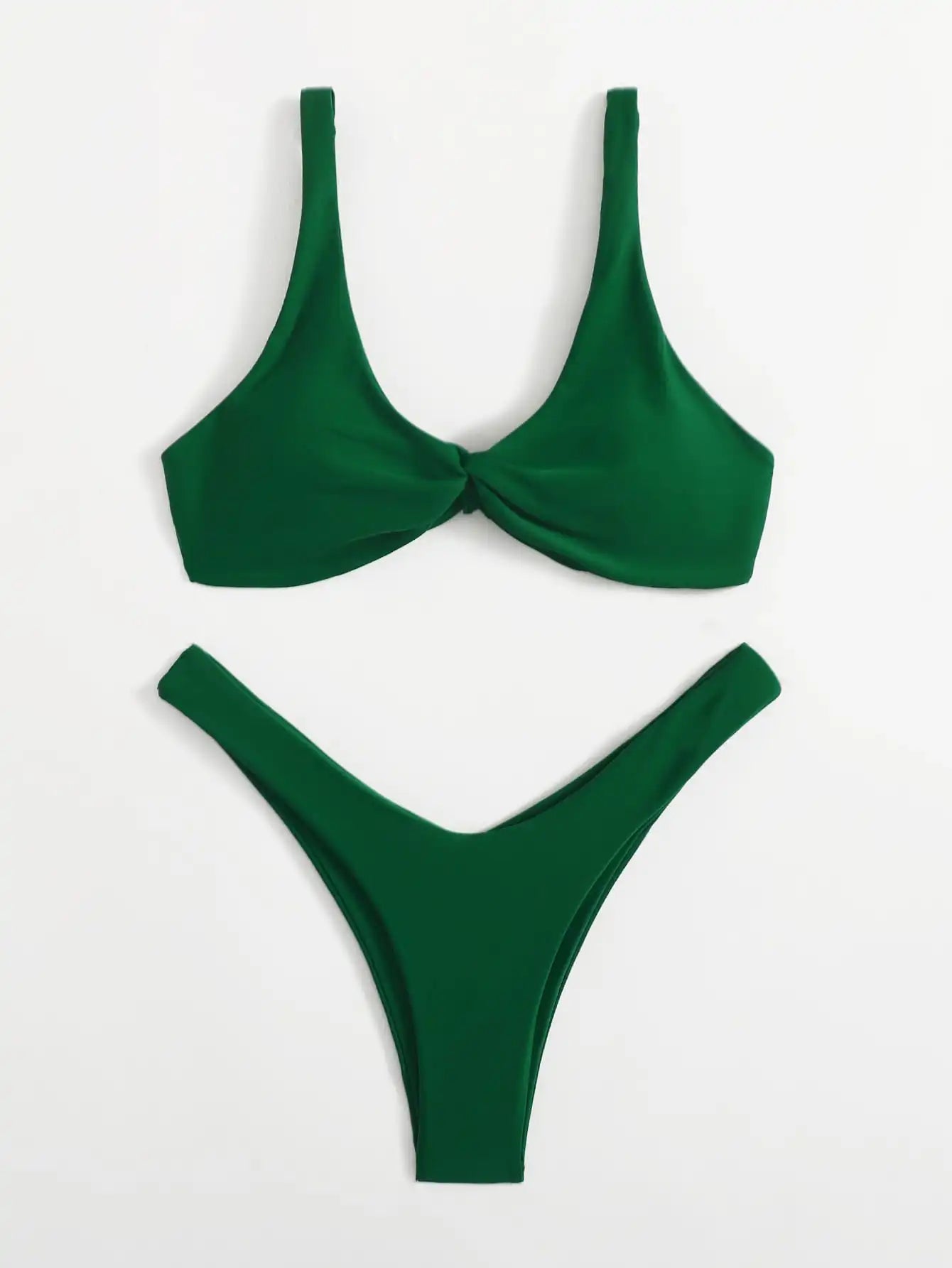 Solid Tie Push-Up Bikini Set – Brazilian Style Swimwear