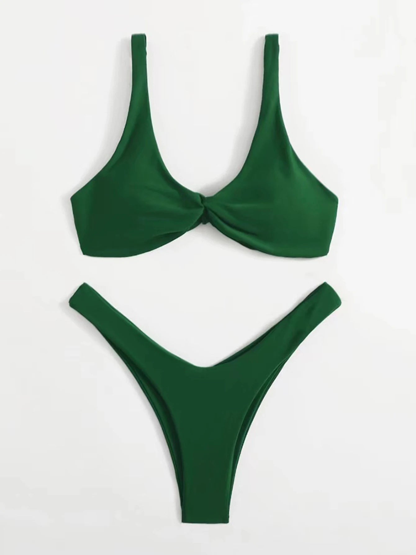 Solid Tie Push-Up Bikini Set – Brazilian Style Swimwear