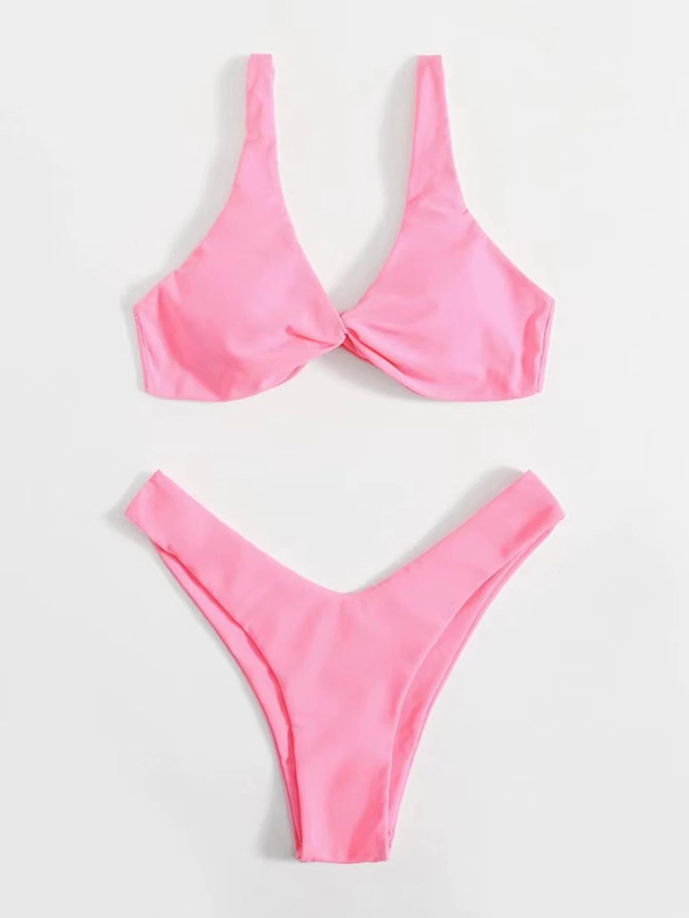 Solid Tie Push-Up Bikini Set – Brazilian Style Swimwear
