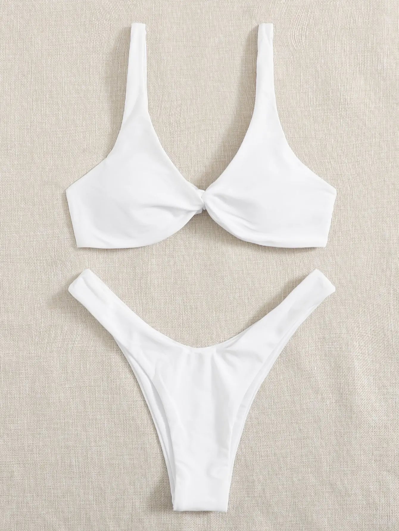 Solid Tie Push-Up Bikini Set – Brazilian Style Swimwear