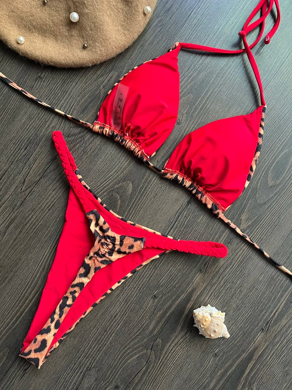 Leopard Print Brazilian Bikini Set – Sexy Thong Swimwear
