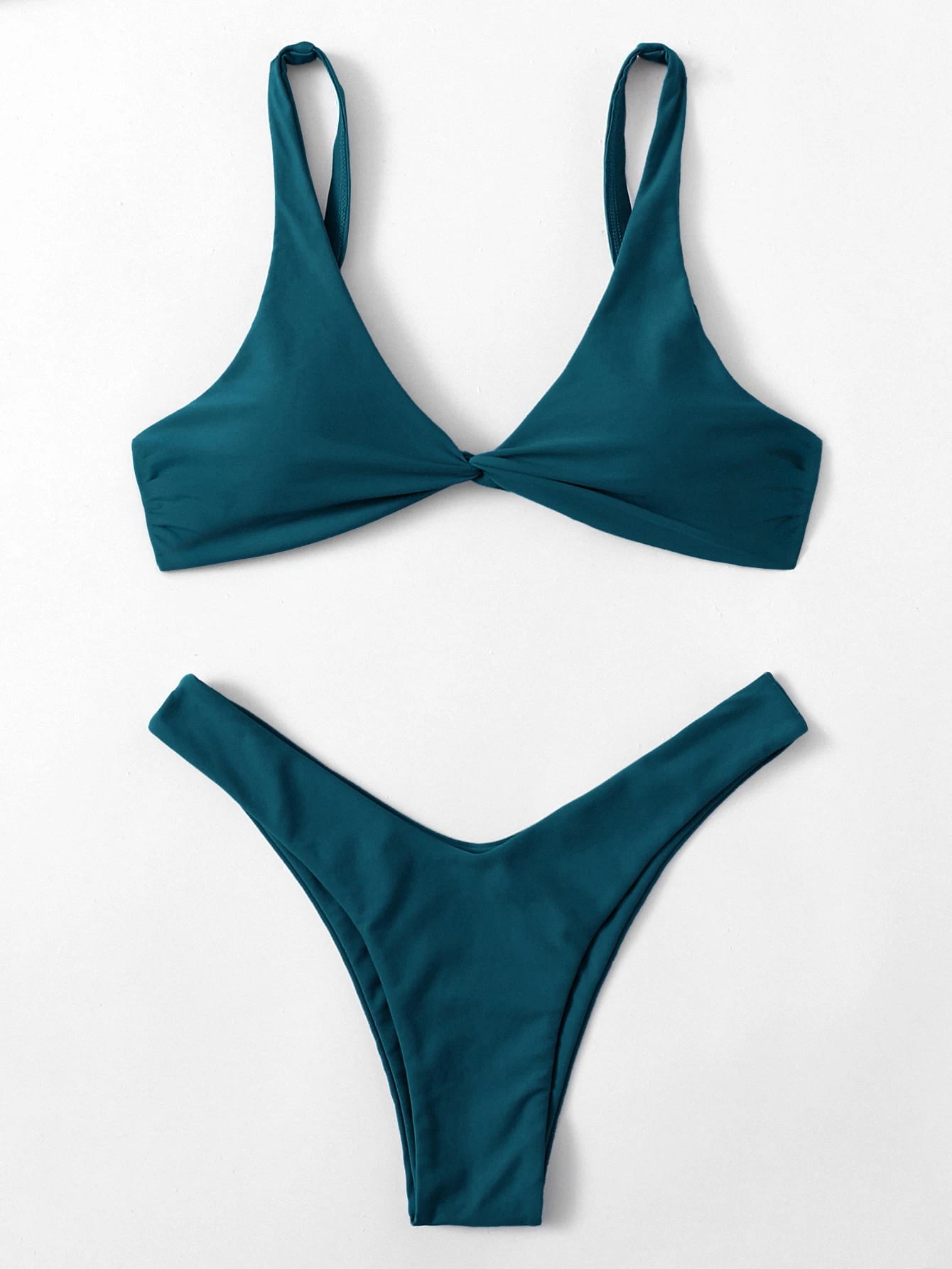 Solid Tie Push-Up Bikini Set – Brazilian Style Swimwear