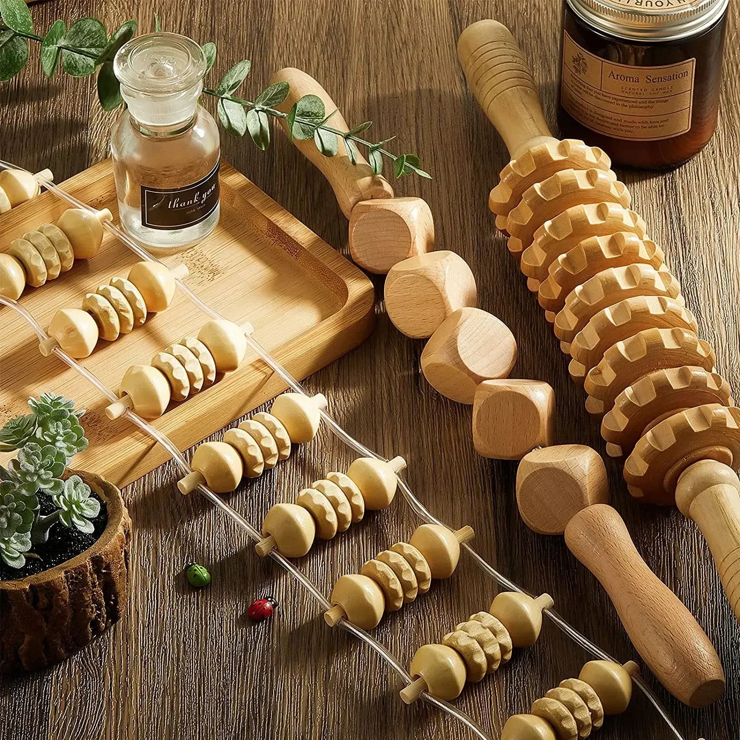 Wooden Massage Tools – Lymphatic Drainage &amp; Anti-Cellulite Body Shaper