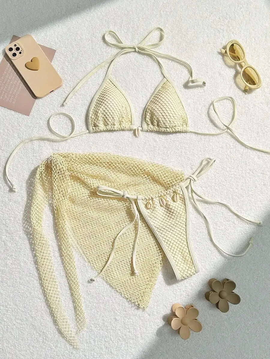 Sexy Three-Piece Bikini Set – Women’s Brazilian Swimwear