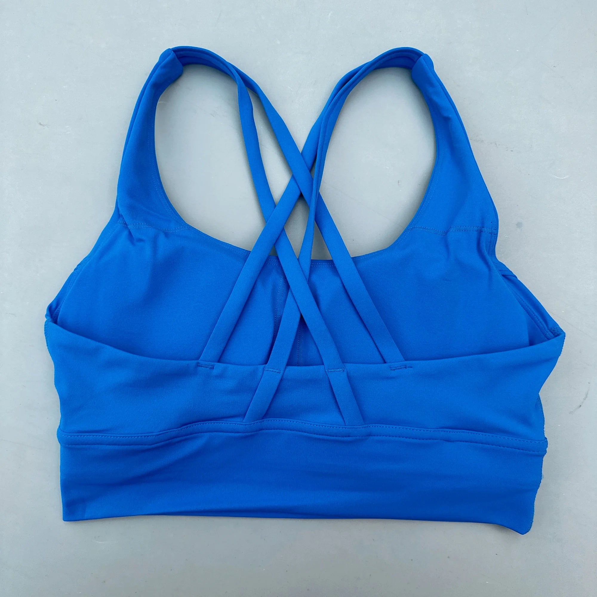 Solid Color Soft Cross Back Women’s Fitness Bra – High-Strength Shockproof Sports Top
