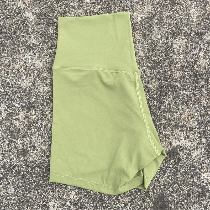High Waist Yoga Shorts for Women – Stretchy Tummy Control Gym & Running Workout Shorts