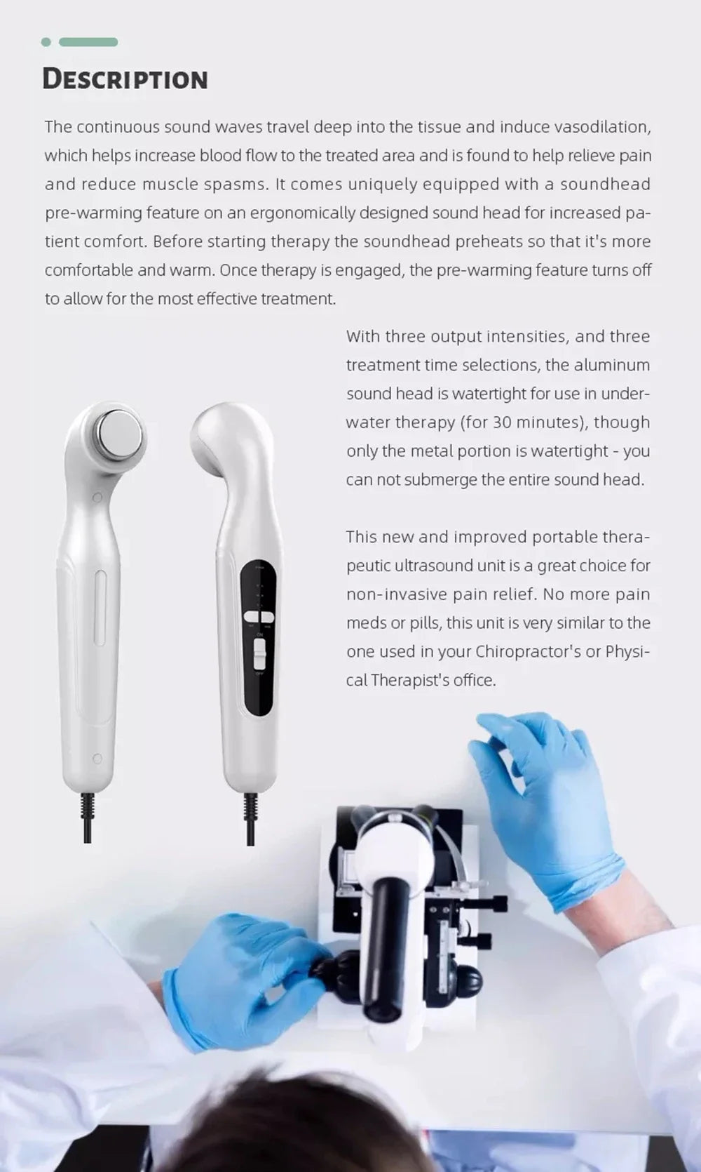 Ultrasound Physiotherapy Device – Pain Relief & Muscle Stimulator