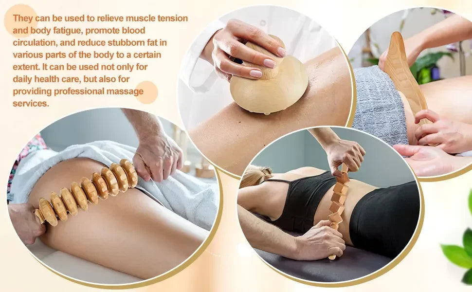Wooden Massage Tools – Lymphatic Drainage &amp; Anti-Cellulite Body Shaper