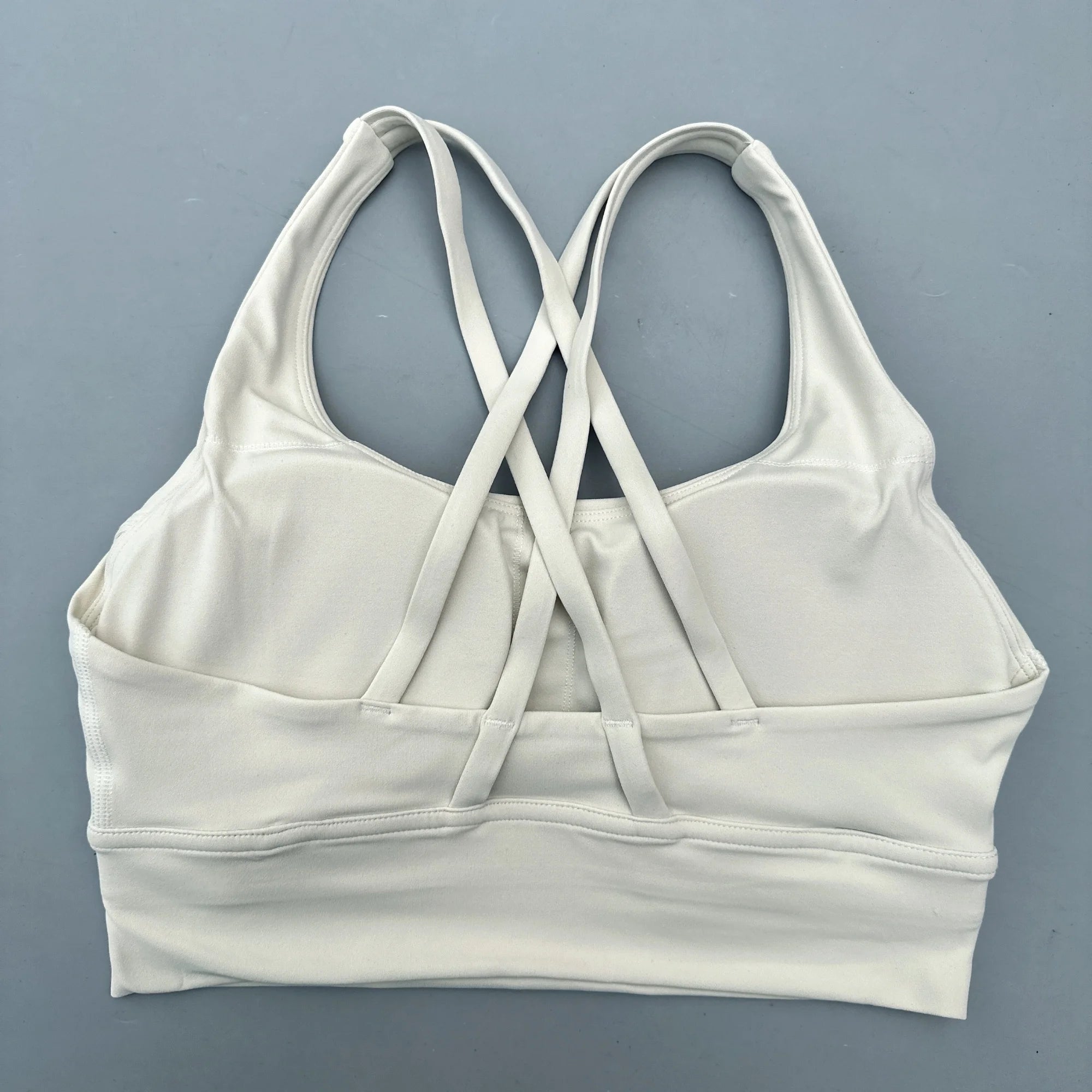 Solid Color Soft Cross Back Women’s Fitness Bra – High-Strength Shockproof Sports Top