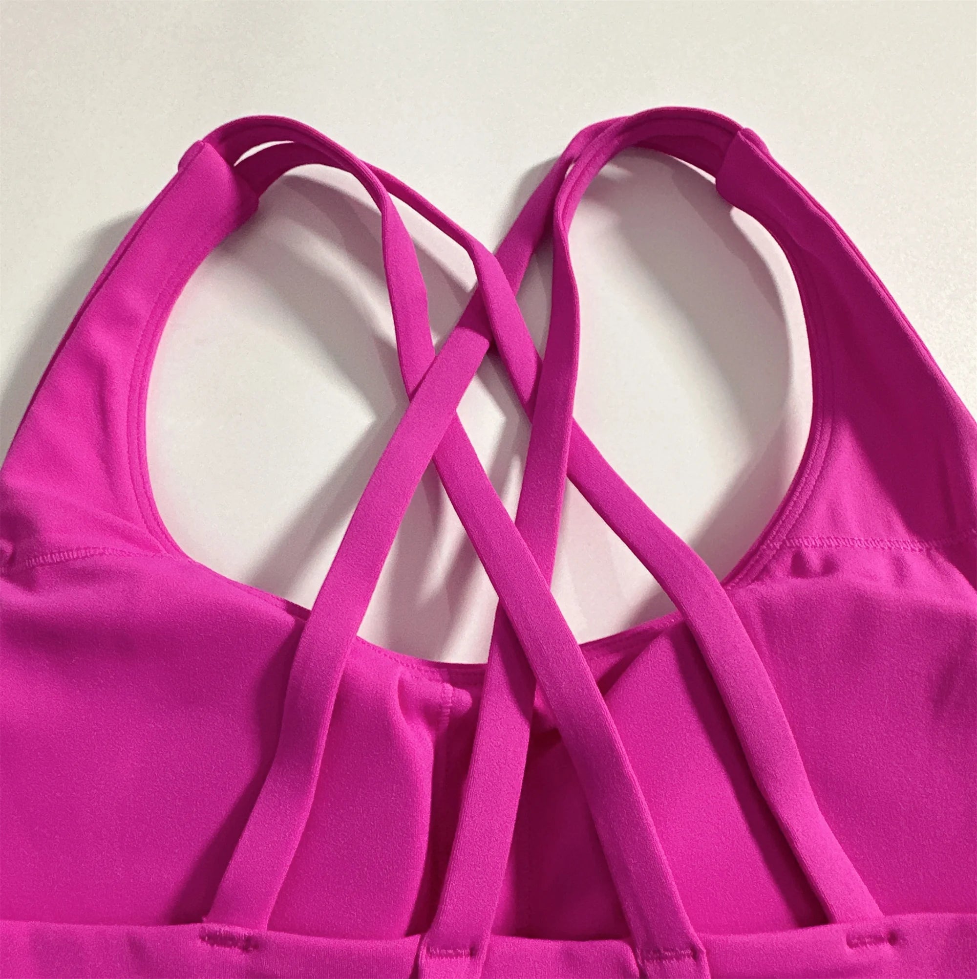 Solid Color Soft Cross Back Women’s Fitness Bra – High-Strength Shockproof Sports Top