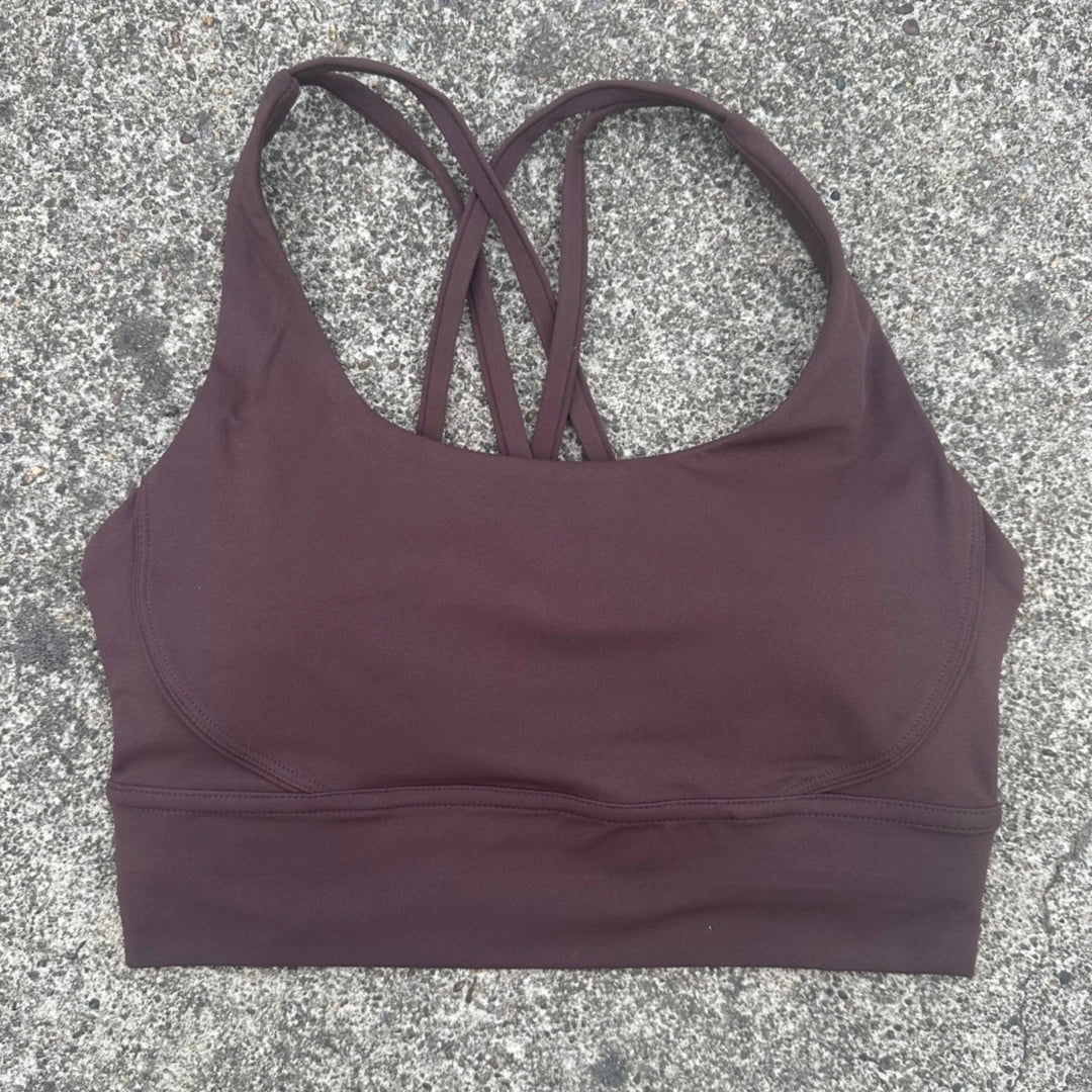 Solid Color Soft Cross Back Women’s Fitness Bra – High-Strength Shockproof Sports Top