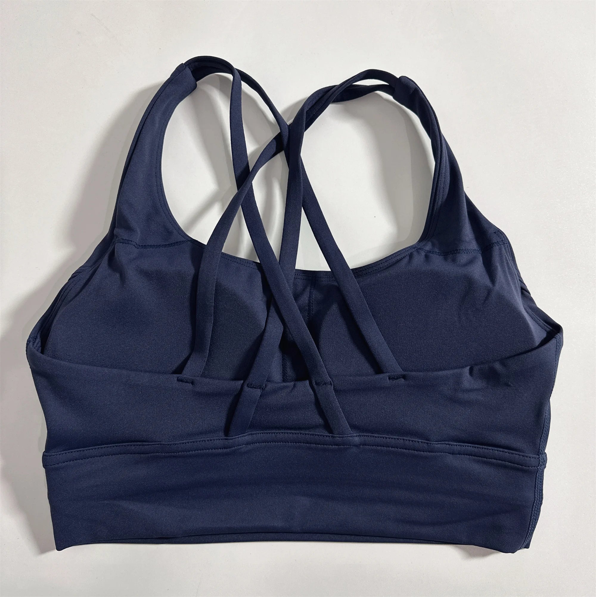 Solid Color Soft Cross Back Women’s Fitness Bra – High-Strength Shockproof Sports Top