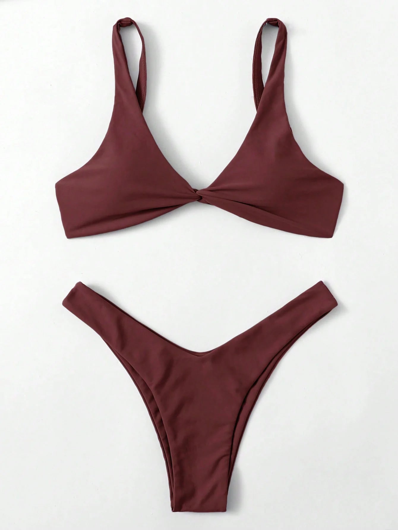 Solid Tie Push-Up Bikini Set – Brazilian Style Swimwear