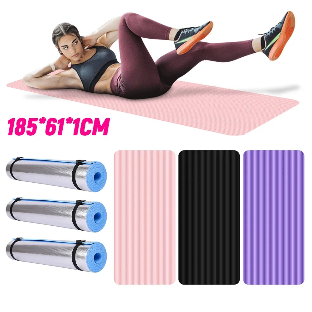 Non-Slip Yoga Mat – Thick Solid Color Multi-Function Fitness Mat for Home Gym