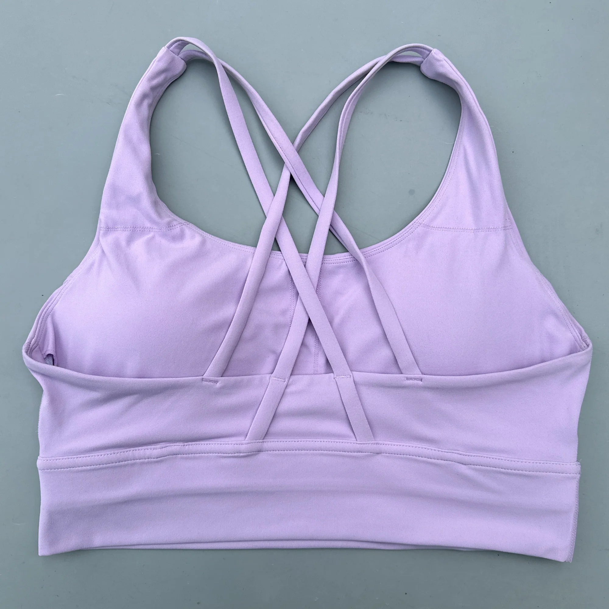 Solid Color Soft Cross Back Women’s Fitness Bra – High-Strength Shockproof Sports Top