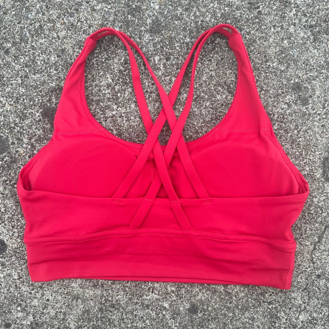 Solid Color Soft Cross Back Women’s Fitness Bra – High-Strength Shockproof Sports Top