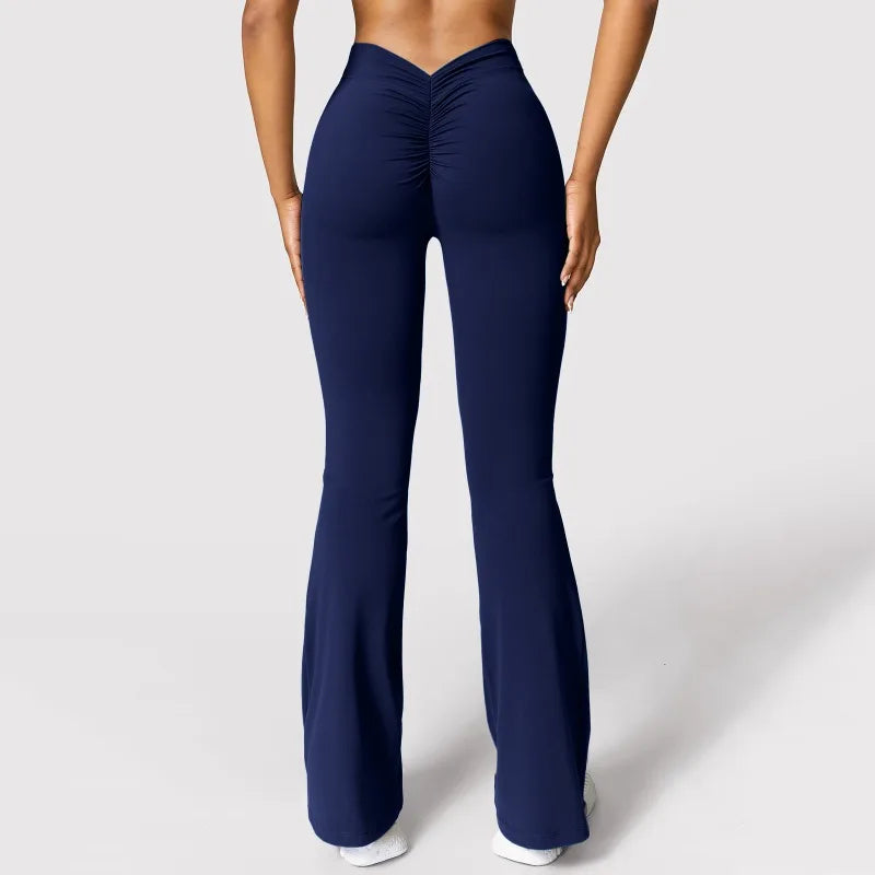 Women’s Fashion Micro Horn Leggings – High-Waist Push-Up Gym Pants