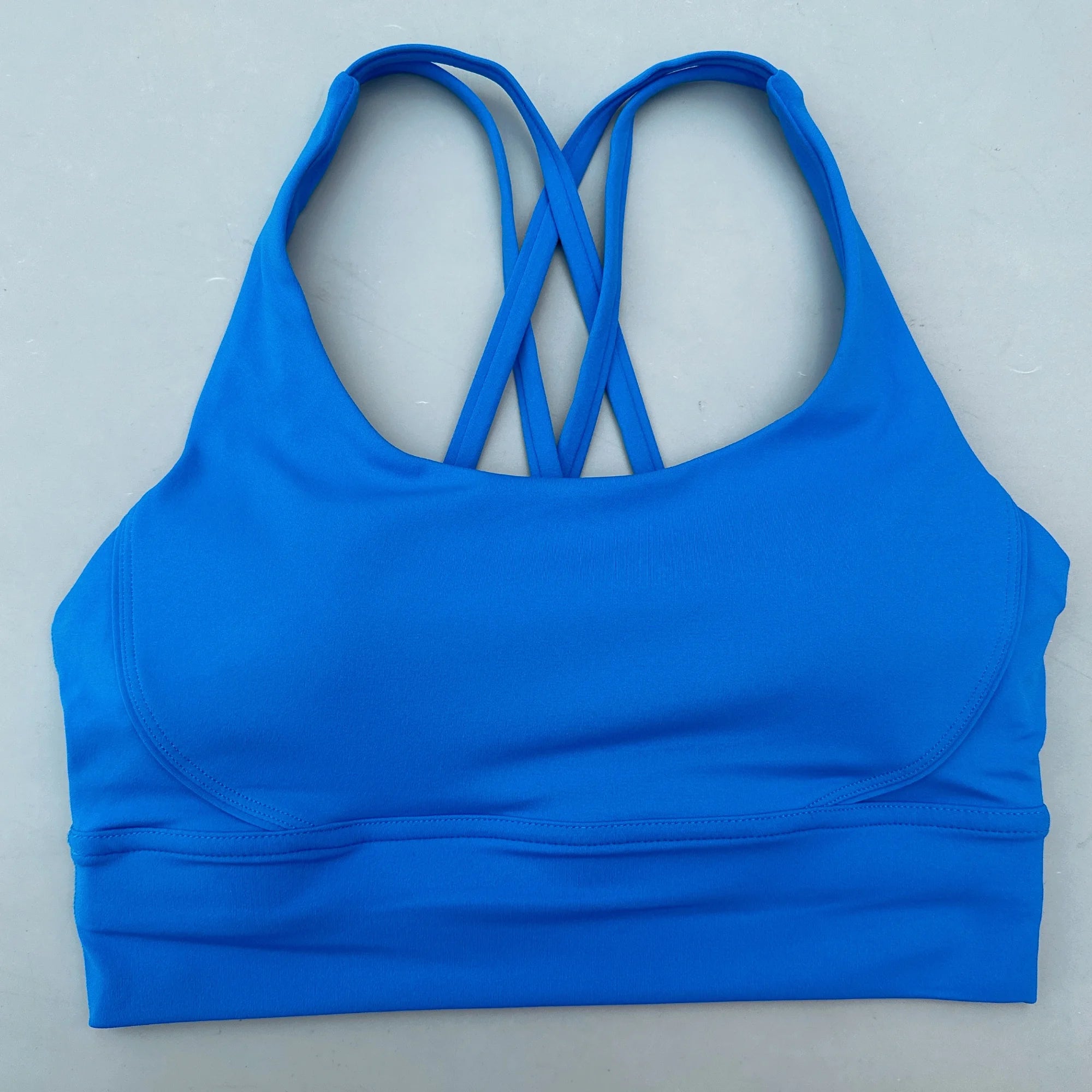 Solid Color Soft Cross Back Women’s Fitness Bra – High-Strength Shockproof Sports Top