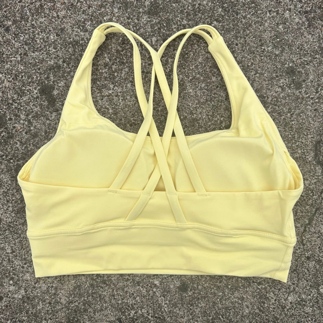 Solid Color Soft Cross Back Women’s Fitness Bra – High-Strength Shockproof Sports Top