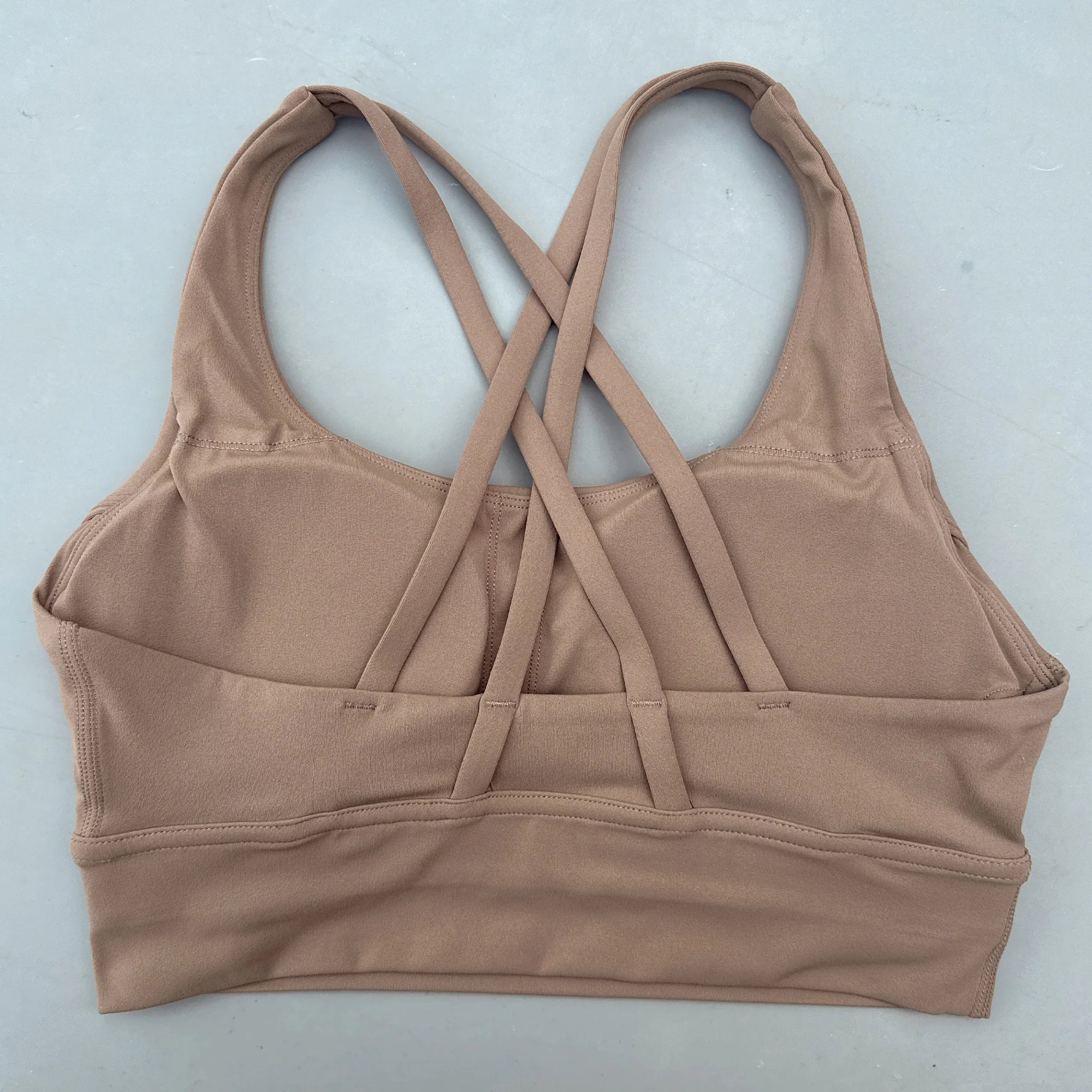 Solid Color Soft Cross Back Women’s Fitness Bra – High-Strength Shockproof Sports Top