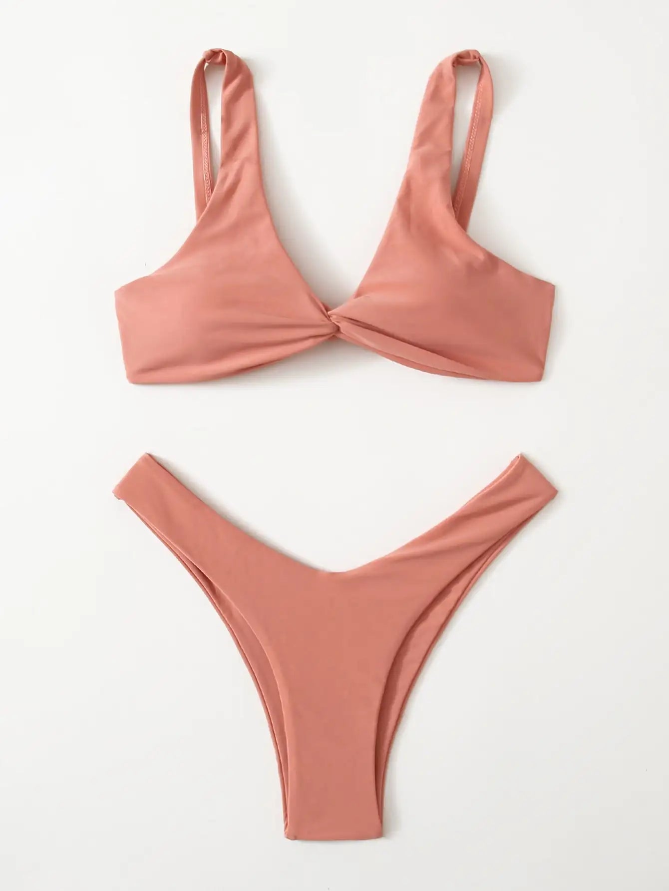 Solid Tie Push-Up Bikini Set – Brazilian Style Swimwear