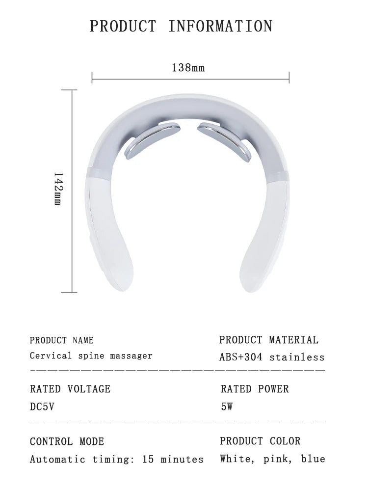 Smart Neck Shoulder Muscle Massager – Electric Heat Relaxation Device
