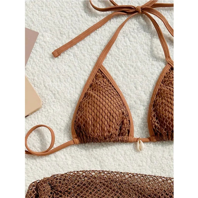 Sexy Three-Piece Bikini Set – Women’s Brazilian Swimwear