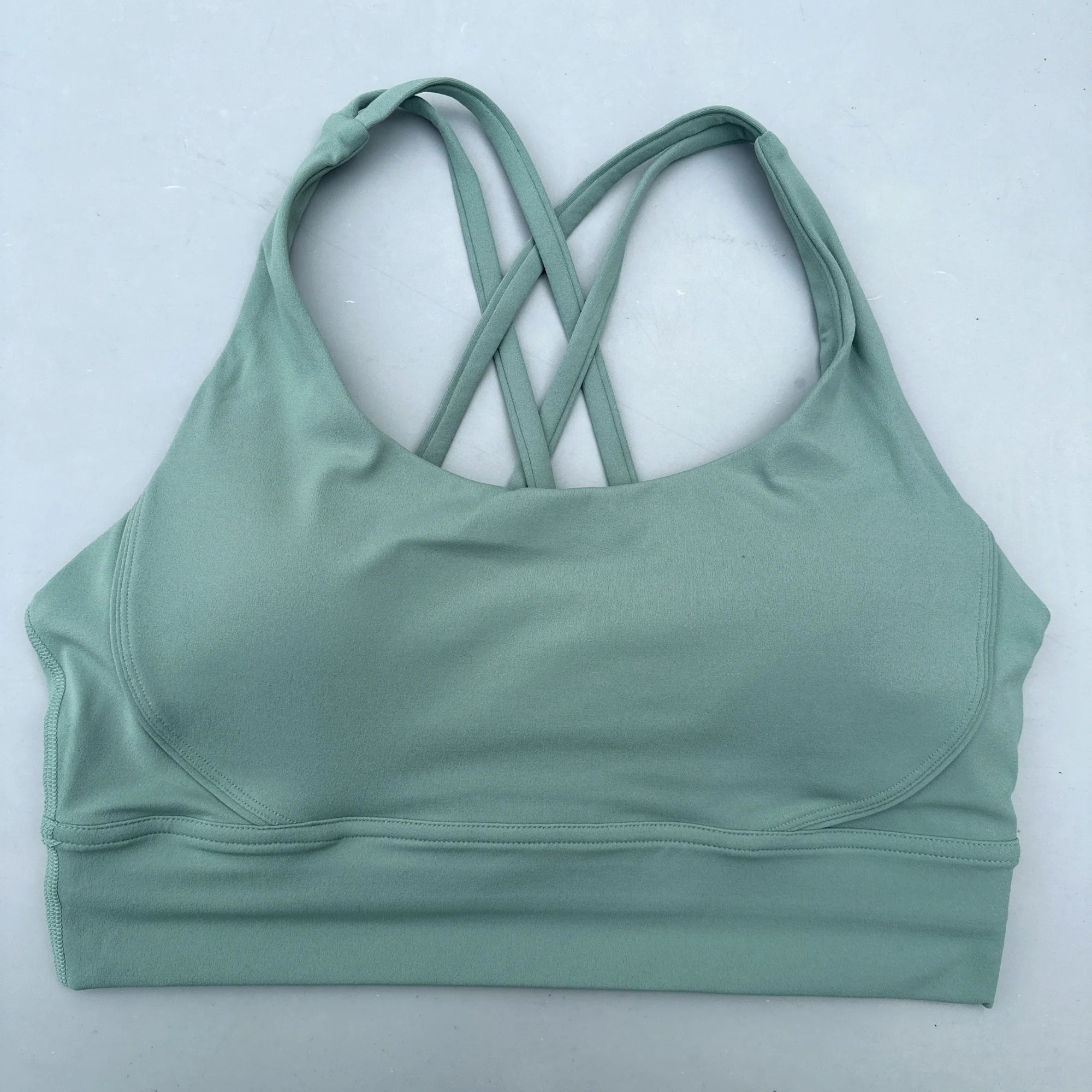 Solid Color Soft Cross Back Women’s Fitness Bra – High-Strength Shockproof Sports Top