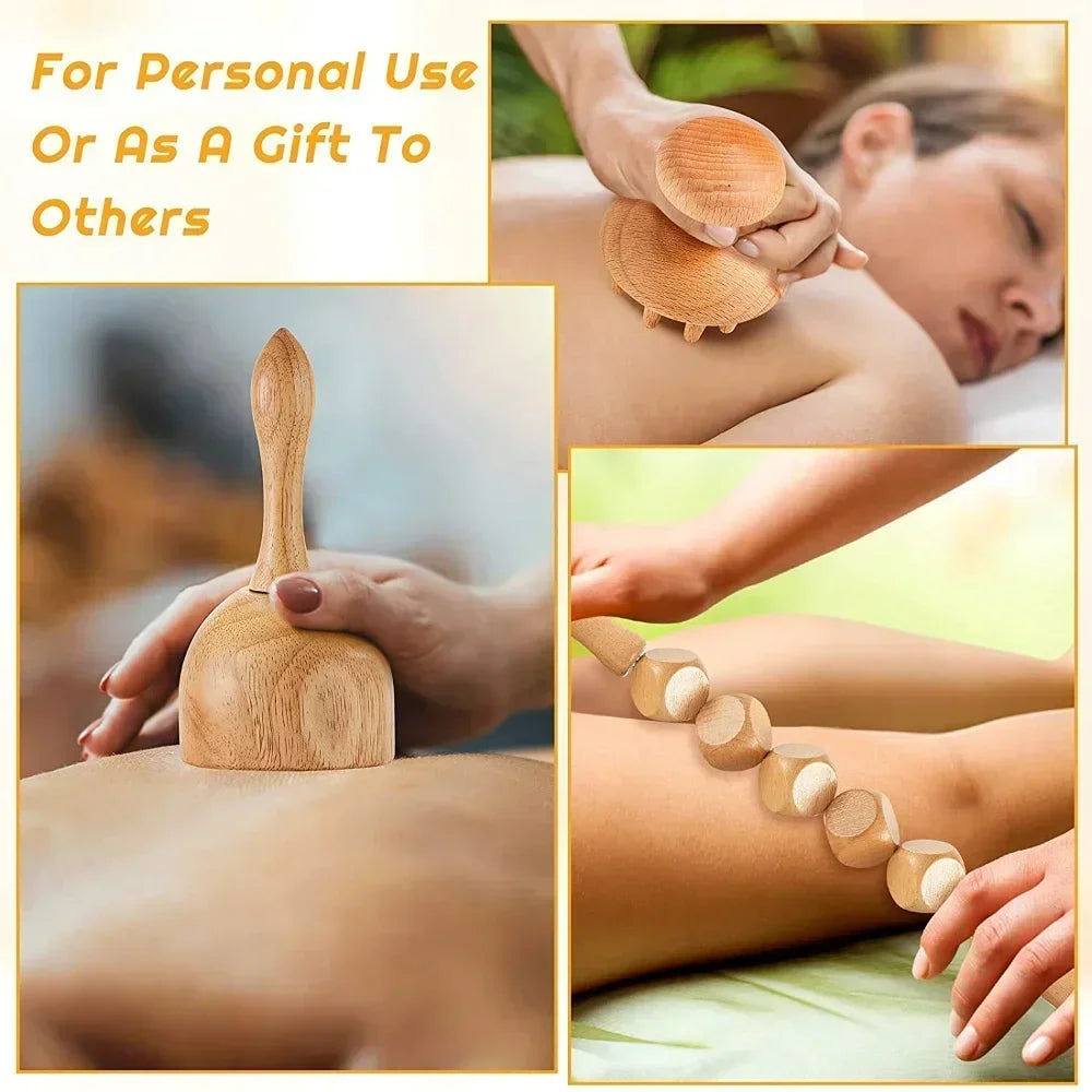 Wooden Massage Tools – Lymphatic Drainage &amp; Anti-Cellulite Body Shaper