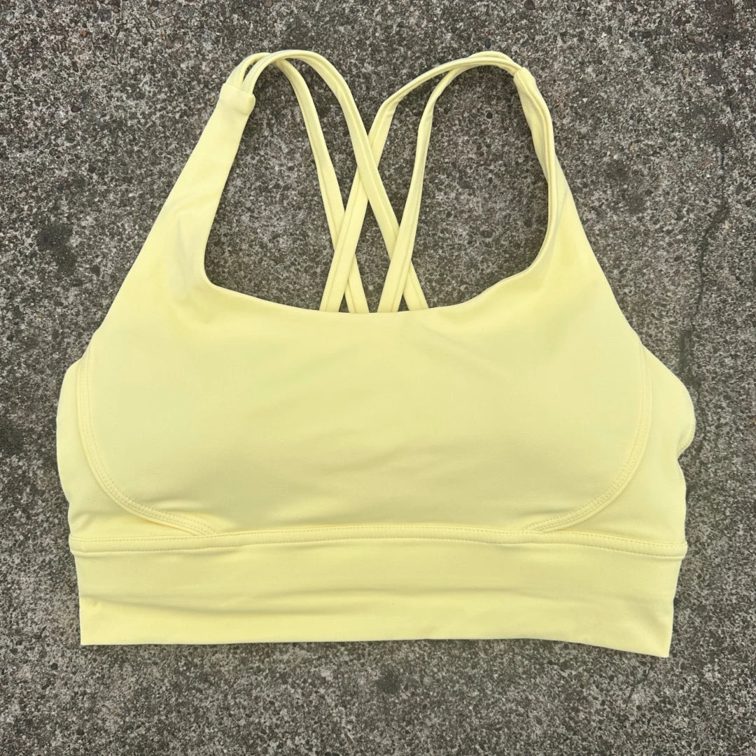 Solid Color Soft Cross Back Women’s Fitness Bra – High-Strength Shockproof Sports Top