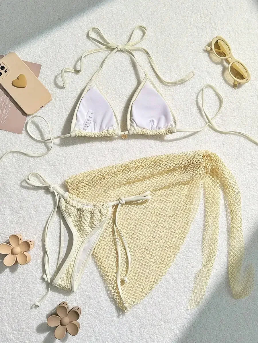 Sexy Three-Piece Bikini Set – Women’s Brazilian Swimwear