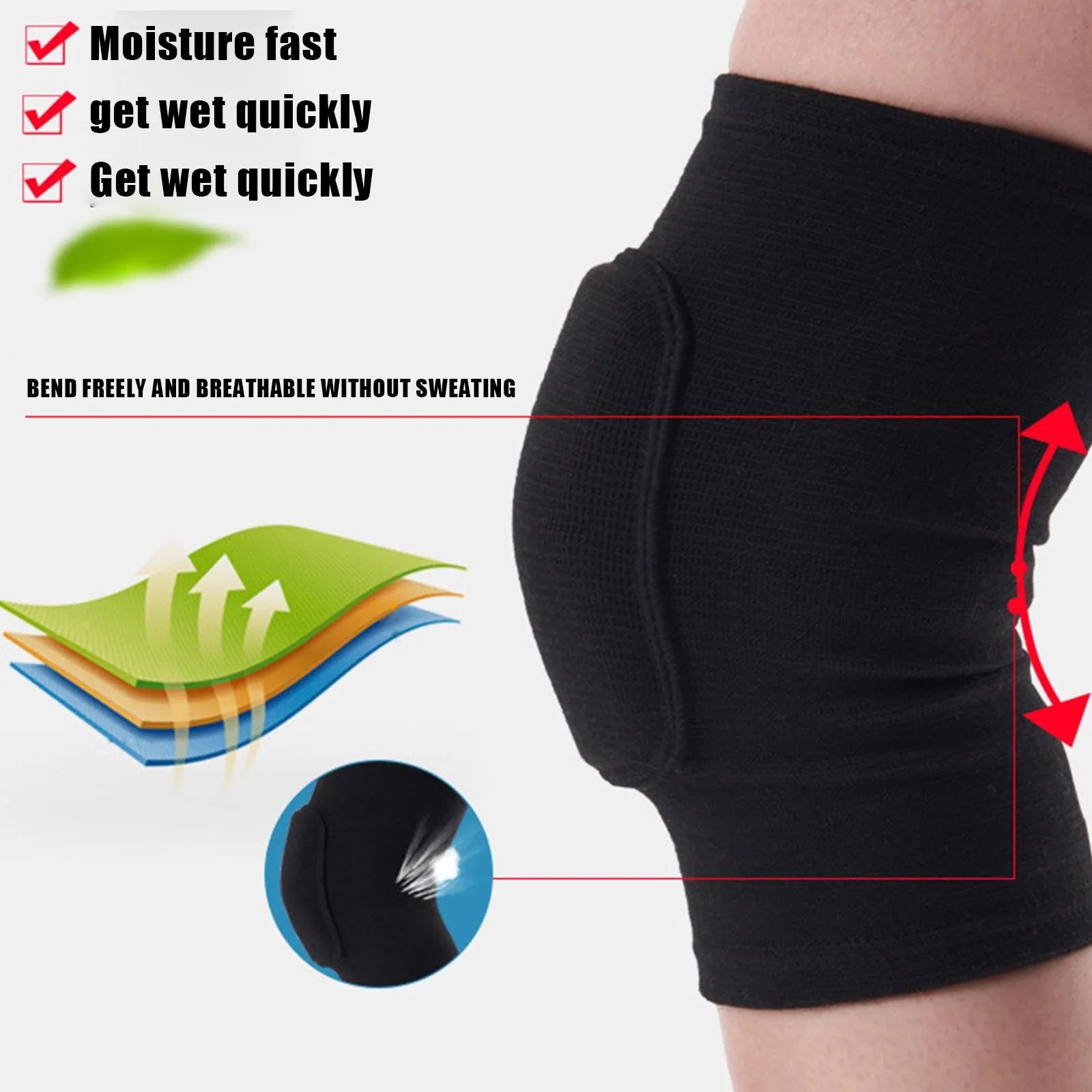 2pcs Sports Compression Knee Pads – Elastic Knee Protector & Support Brace